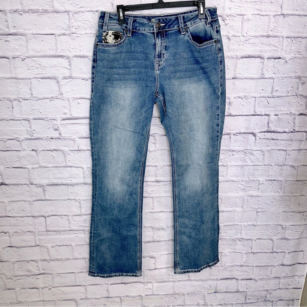 Rock & Roll Denim Men’s Jeans Mid Rise Relaxed‎ Straight W31 L34 Cowhide Pocket